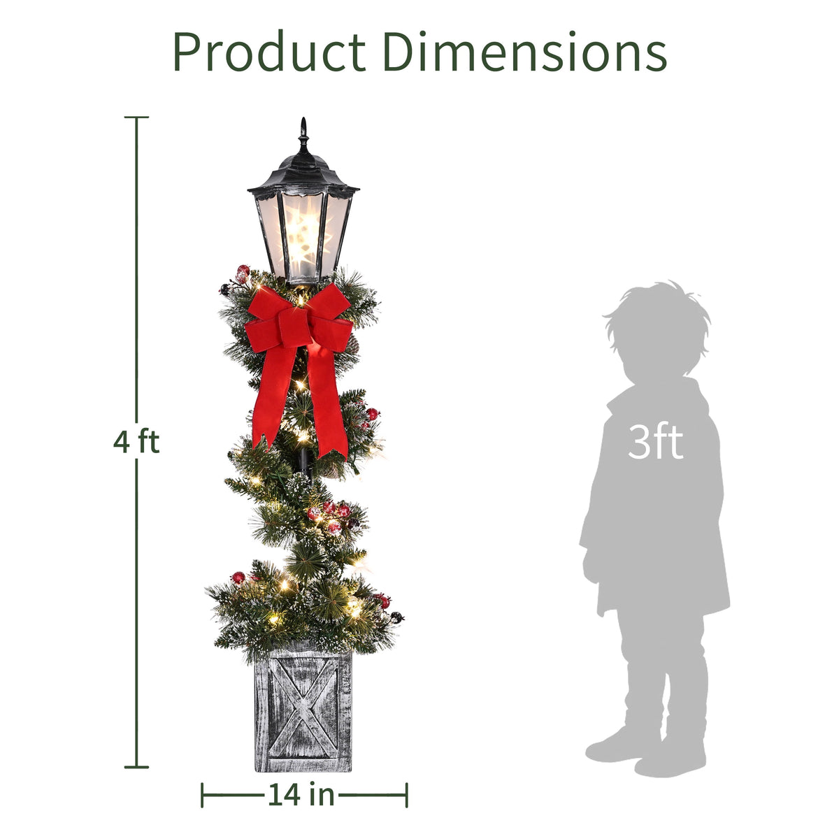 Puleo International Set of 2 Pre-Lit 4ft Christmas Glittery Lamp Posts Lantern Lights 50 Warm White LED Lights