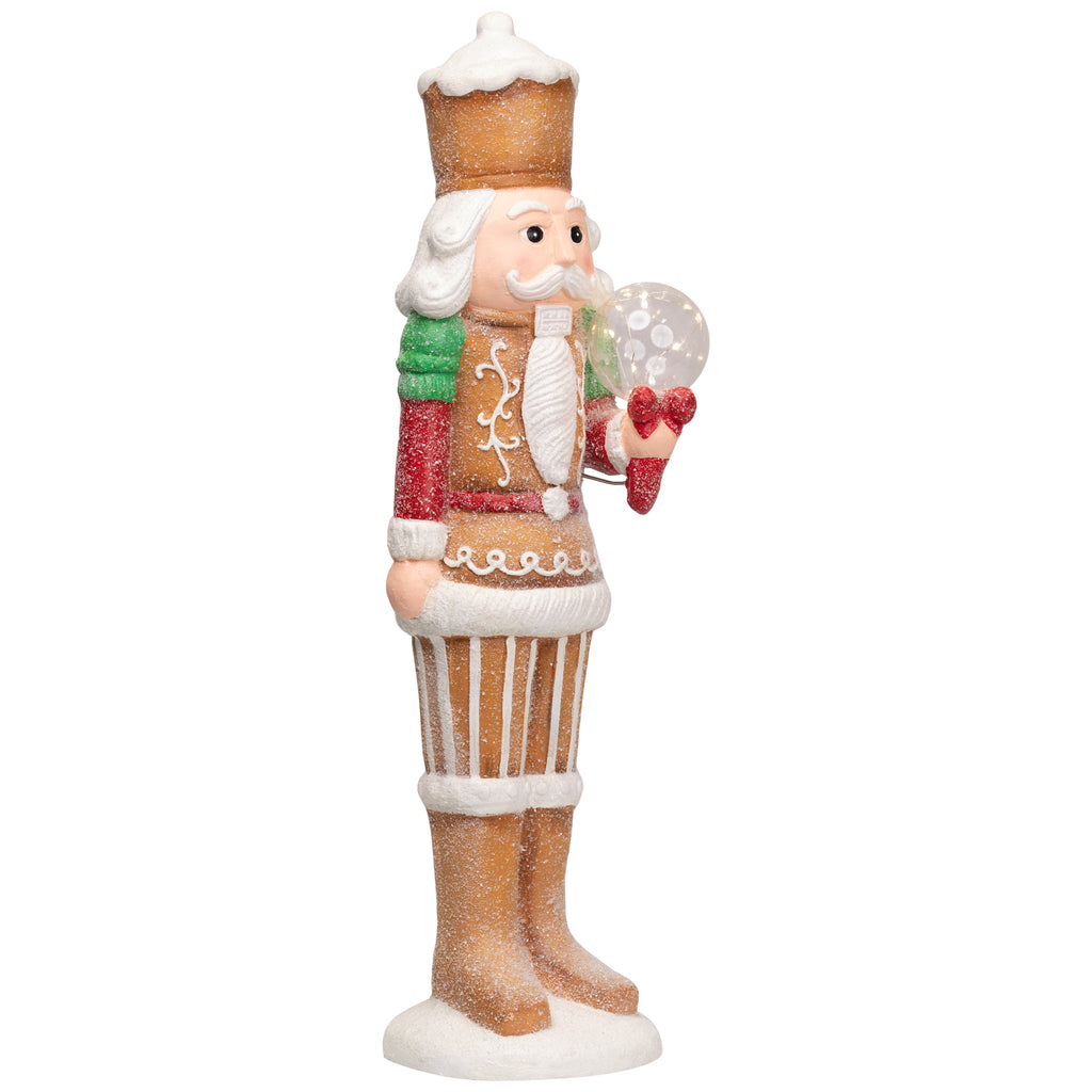 Northlight LED Lighted Christmas Gingerbread Nutcracker - 27" - Brown and White