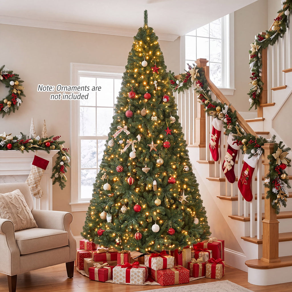 Costway 4 FT Pre-Lit Artificial Christmas Tree with 296 Dense Branch Tips, 100 LED Lights