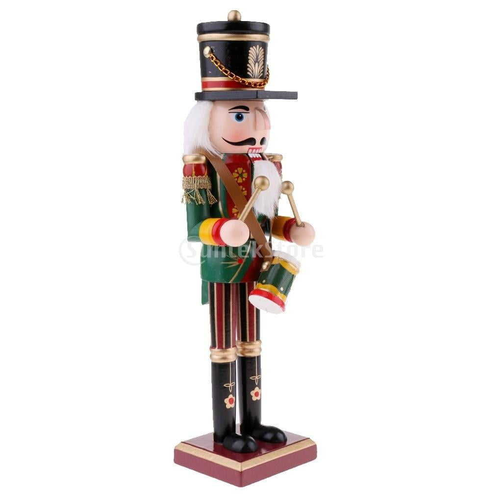 4 Piece Festive Traditional Wooden 12 Inch Multi-Coloured Soldier Swordsman Nutcracker Christmas Shelves Living Room Bedroom Home Decoration