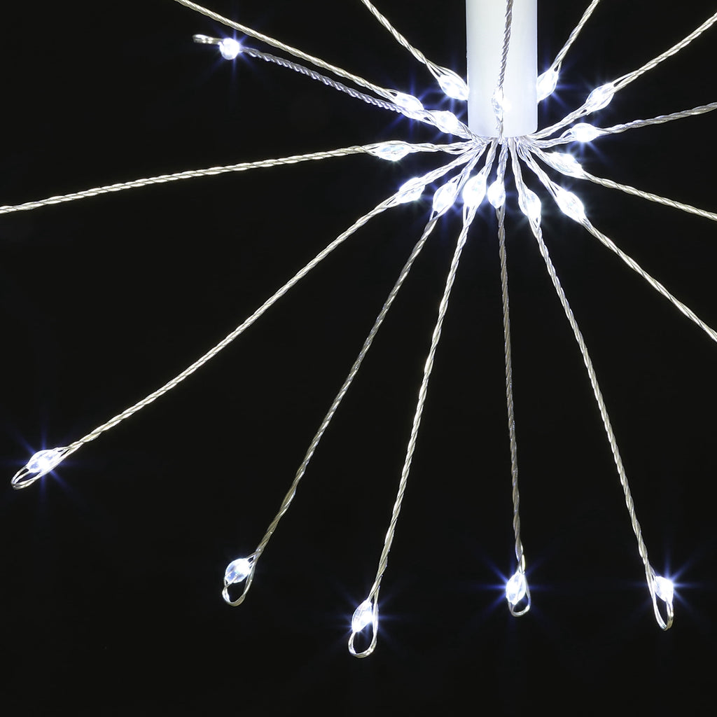 Indoor/Outdoor 6-Count LED 8-Function Starburst Christmas String Lights, Warm White, Transparent Wire, 7.5', by Holiday Time