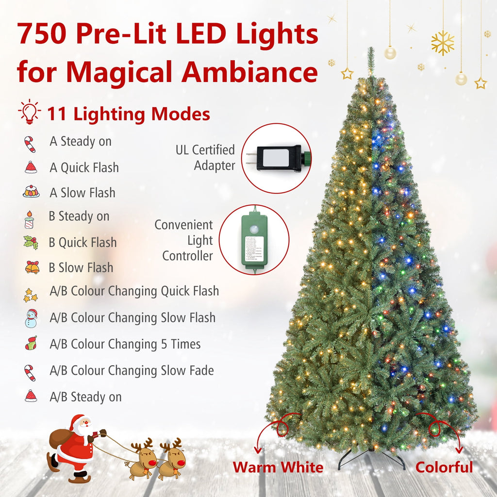 Costway 4 FT Pre-Lit Artificial Christmas Tree with 296 Dense Branch Tips, 100 LED Lights
