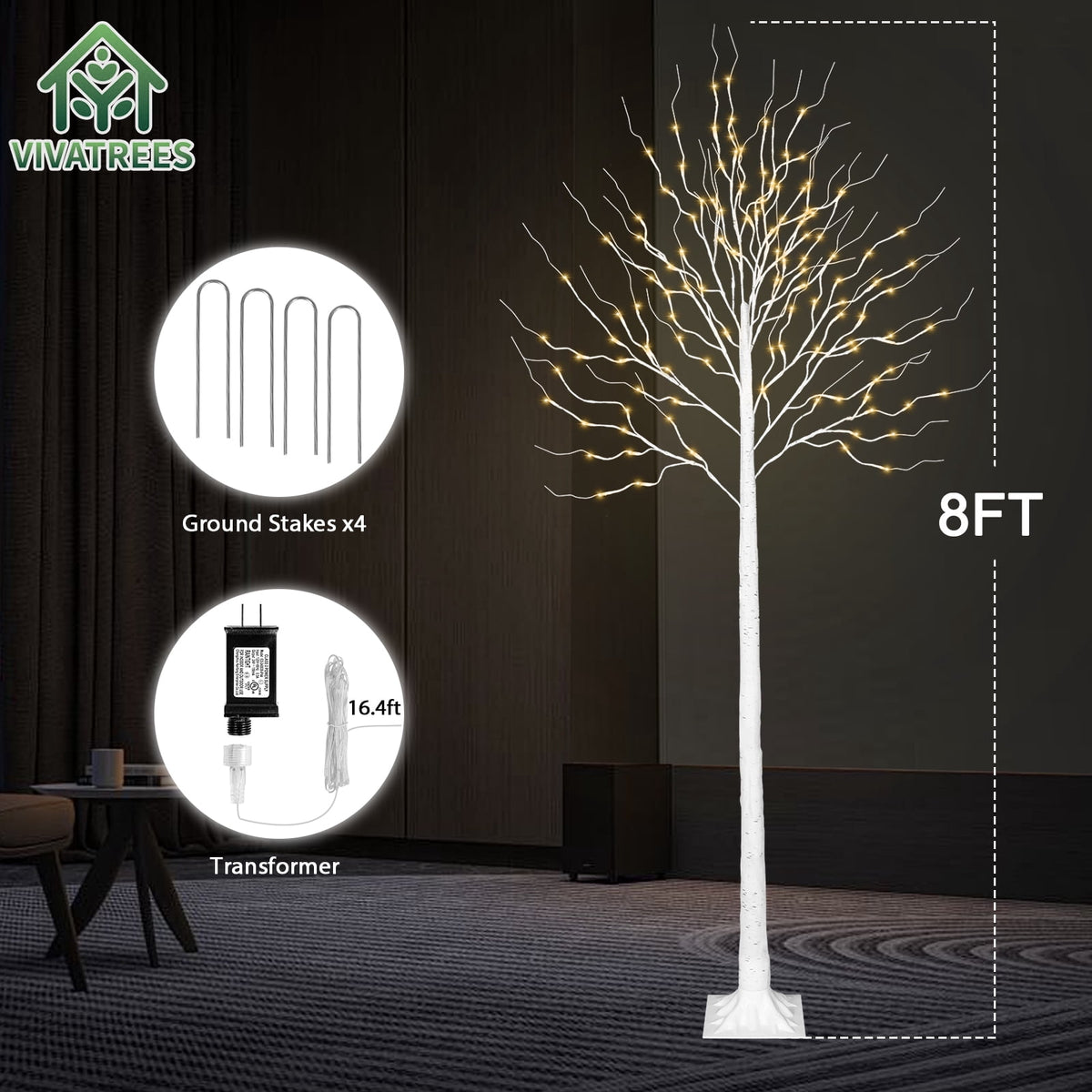 VIVATREES 12FT Pre-Lit Artificial Christmas Tree, 8165 Branch Tips 850 LED Lights, 10 Lighting Modes, PE+PVC Foliage, Foot Pedal Control Xmas Tree for Home, Office Decor