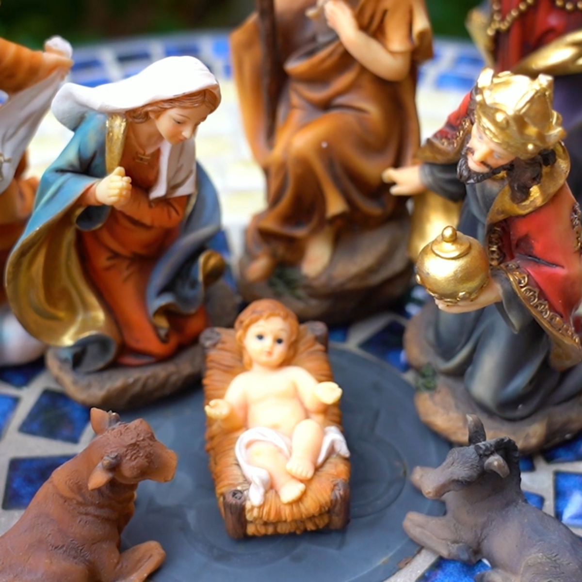 Nativity Set Scene Christmas Ornament Indoor Gift 11 Piece 8''