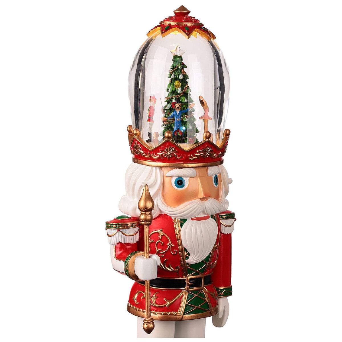 Roman LED Lighted Musical Christmas Nutcracker - 16.25" - Red and White