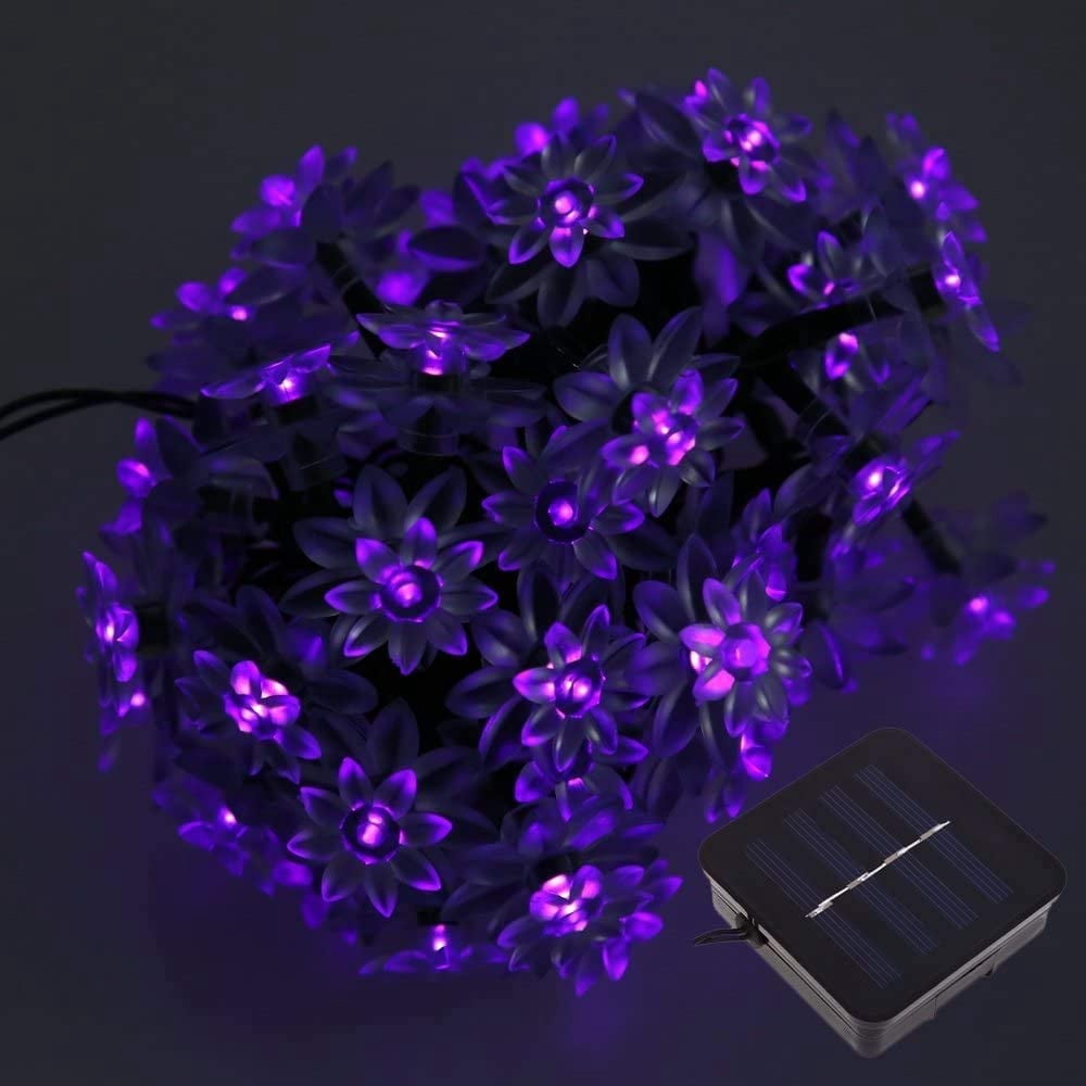 HESHENG Solar Lotus Flowers String Lights, Waterproof 40ft 100LEDs Lights Fairy Lights Outdoor 8 Modes Festival Lighting for Patio Yard Tree Wedding Party Christmas Decoration, Multicolor