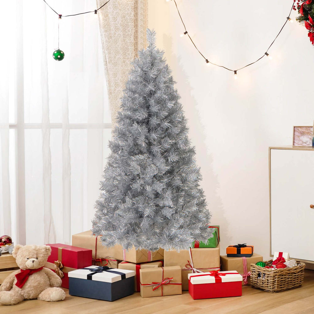 Costway 7 FT Christmas Tree Artificial Xmas Tree with 807 Branch Tips 400 LED Lights