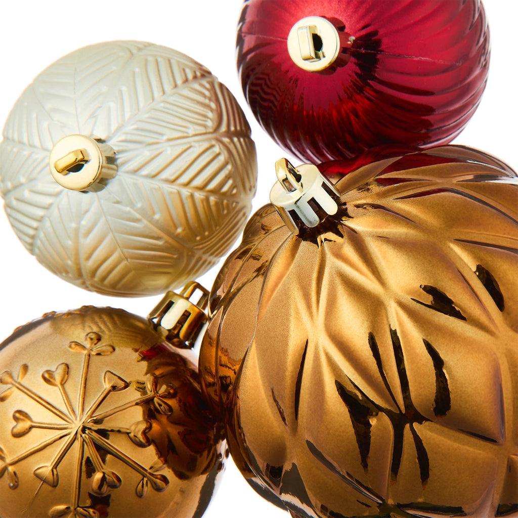 My Texas House 62-Count Gold and White Shatterproof Christmas Ornaments