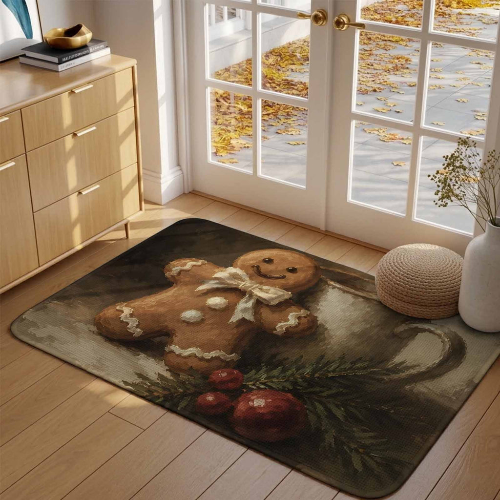Red Truck Christmas Washable Area Rugs for Living Room Bedroom, Large Non Slip Indoor Floor Carpet Absorbent Xmas Tree Gnomes Navy Blue Snowflake Door Mat Rugs for Bathroom Entryway 63"x90.6"