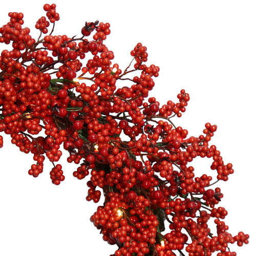 24" Red Berry Christmas Wreath By Holiday Time