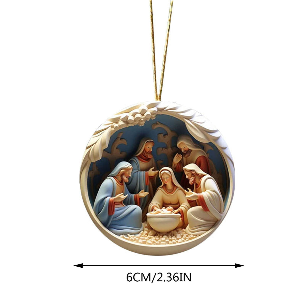 AuroraX Acrylic Nativity Scene Character Sets for Christmas Decorations,Mini Classic 2.4 inch Hanging Ornament for Christmas Tree,Holiday Religious Indoor Decorations