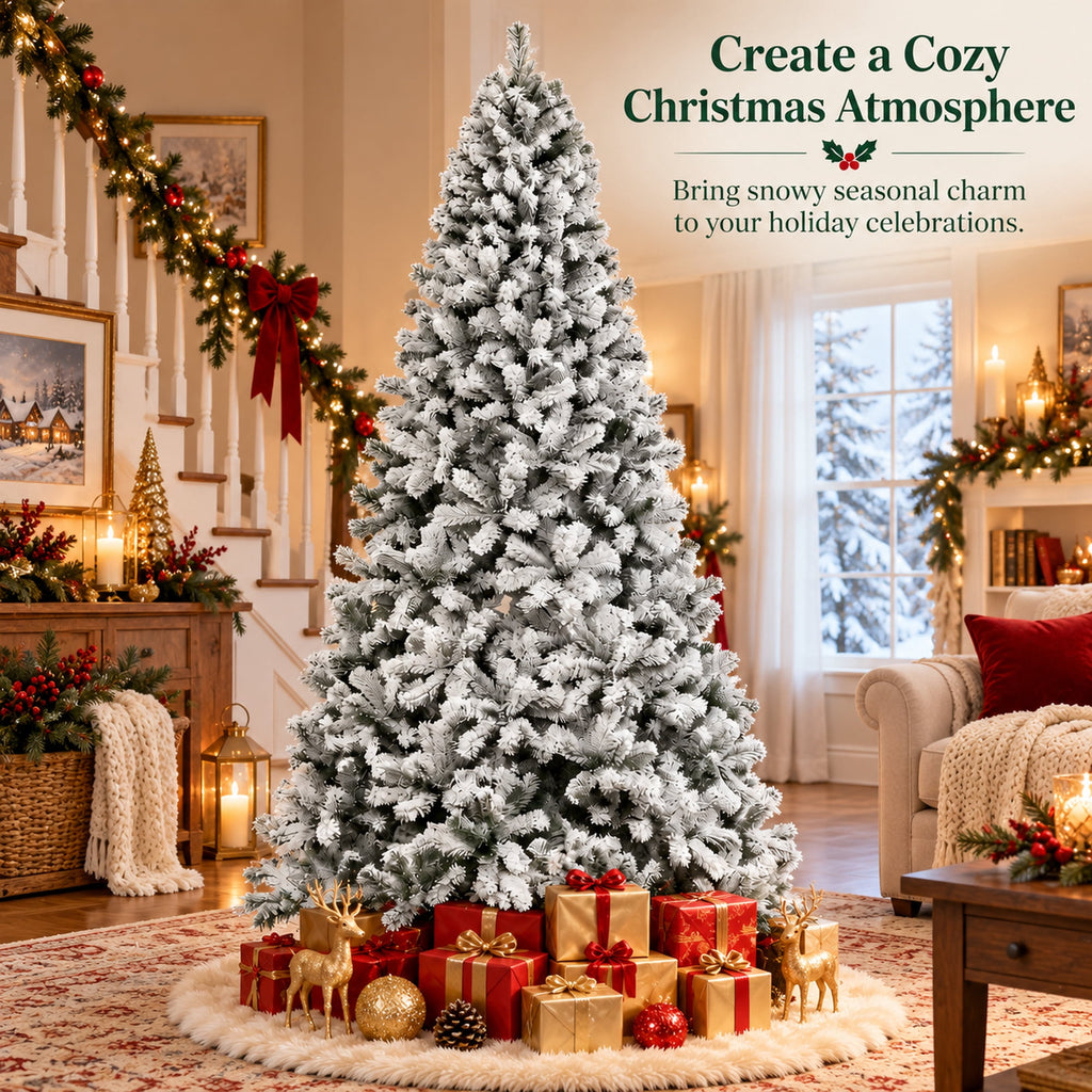 Vebreda Christmas Tree 6ft Artificial Hinged Xmas Tree with 1,000 Branch Tips, Green