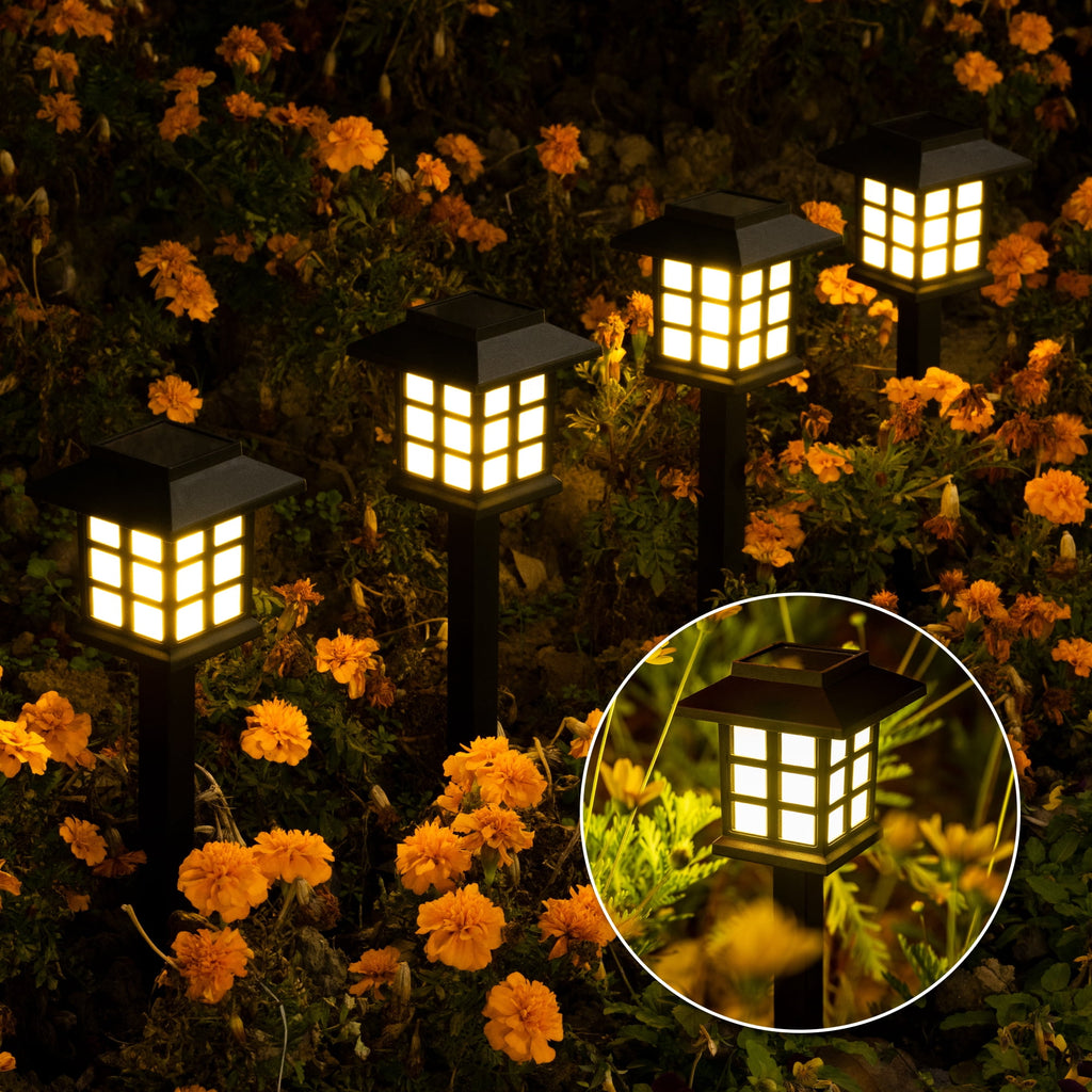 GIGALUMI Outdoor Solar Pathway Lights, 8 Pack, Automatic, LED, Weather Resistant