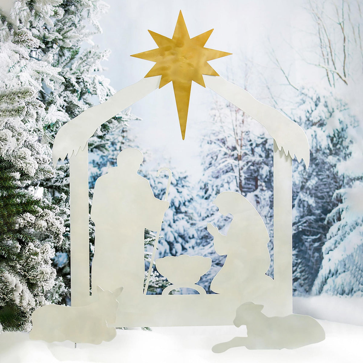 Evergreen Garden 3-pc Nativity Laser Cut Metal Yard Scene