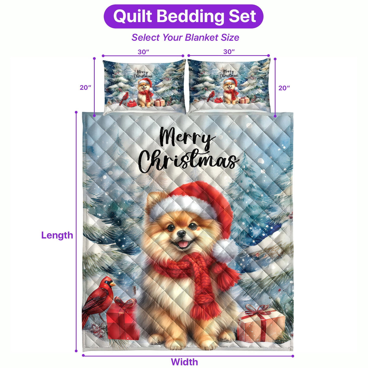 Merry Christmas French Bulldog Enjoys Woofmas Winter Xmas Holiday Quilt Bedding Set Dog Lover Gifts 1 Blanket Bed Cover 2 Pillowcases - 02022