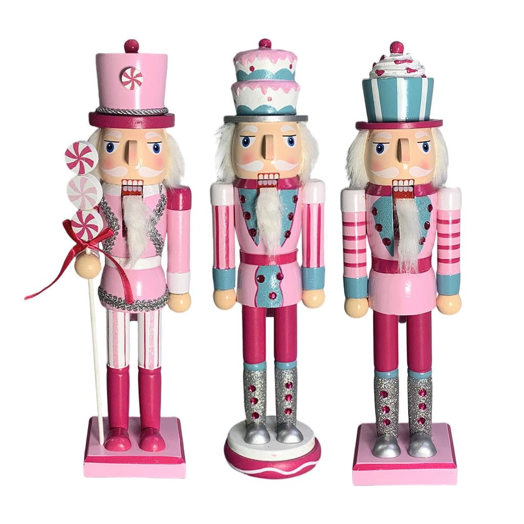 balikha 3x 14inch Standing Nutcracker Solider Figures Model Decor Christmas Doll