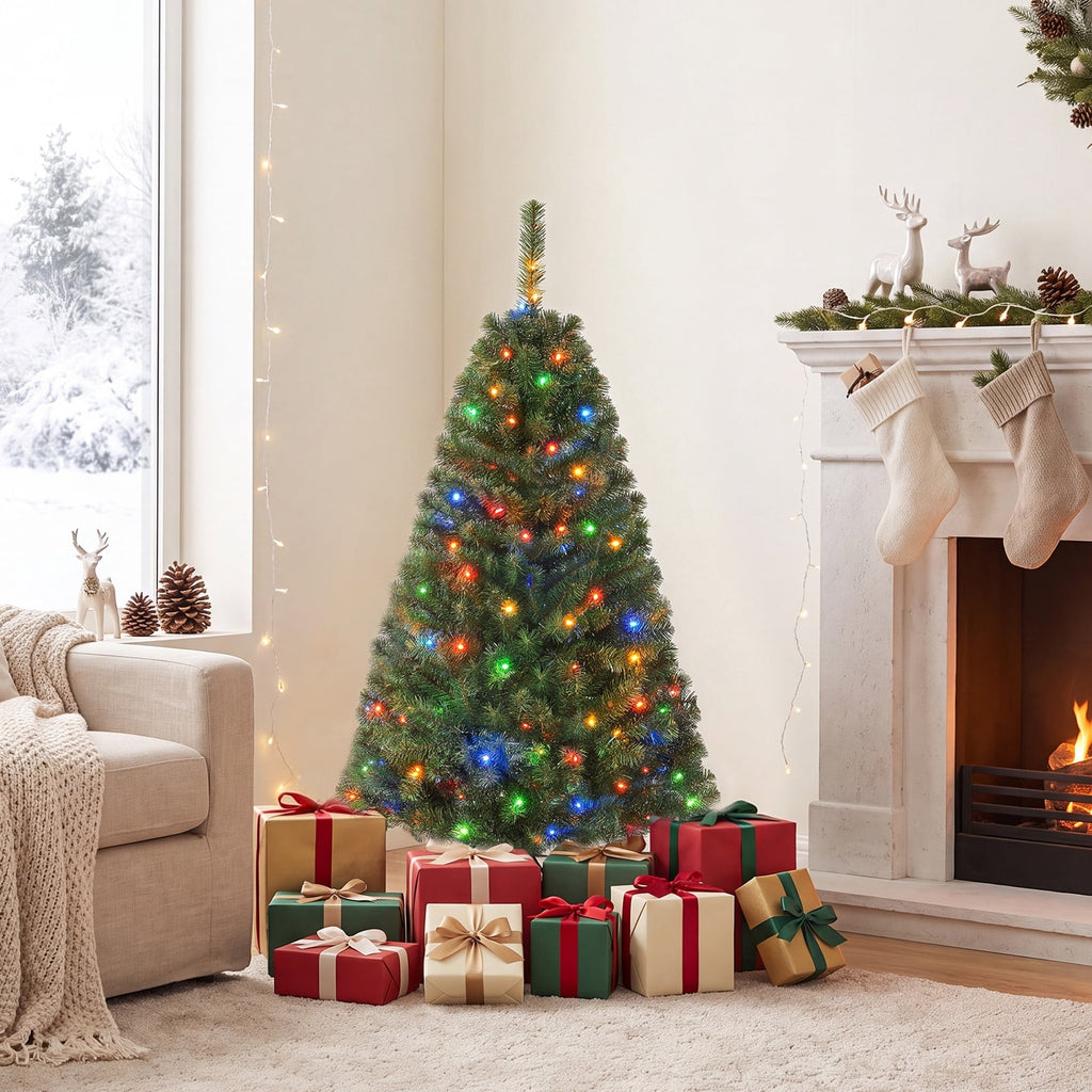 Costway 4 FT Pre-Lit Artificial Christmas Tree with 296 Dense Branch Tips, 100 LED Lights