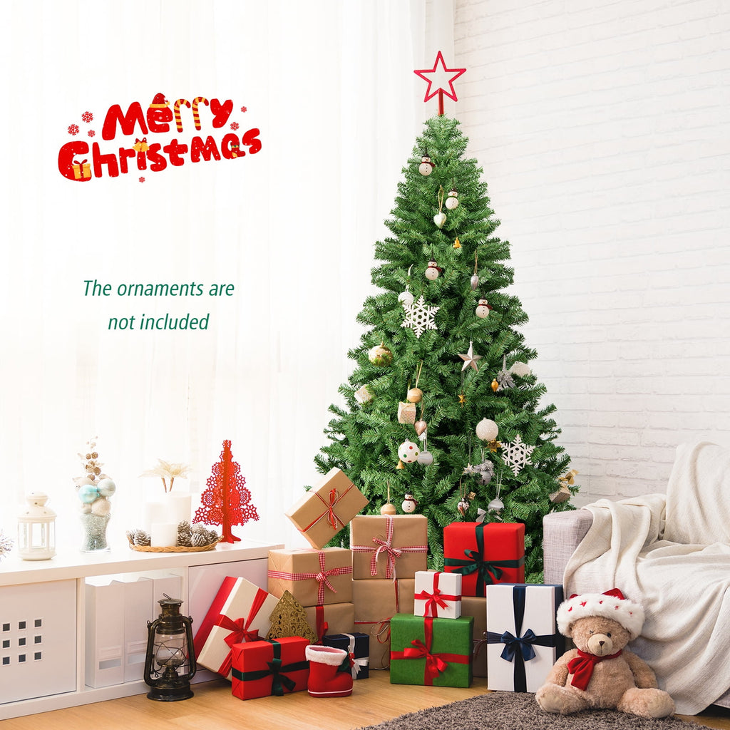 Costway 9FT PVC Christmas Tree 2132 Tips Hinged Solid Metal Legs