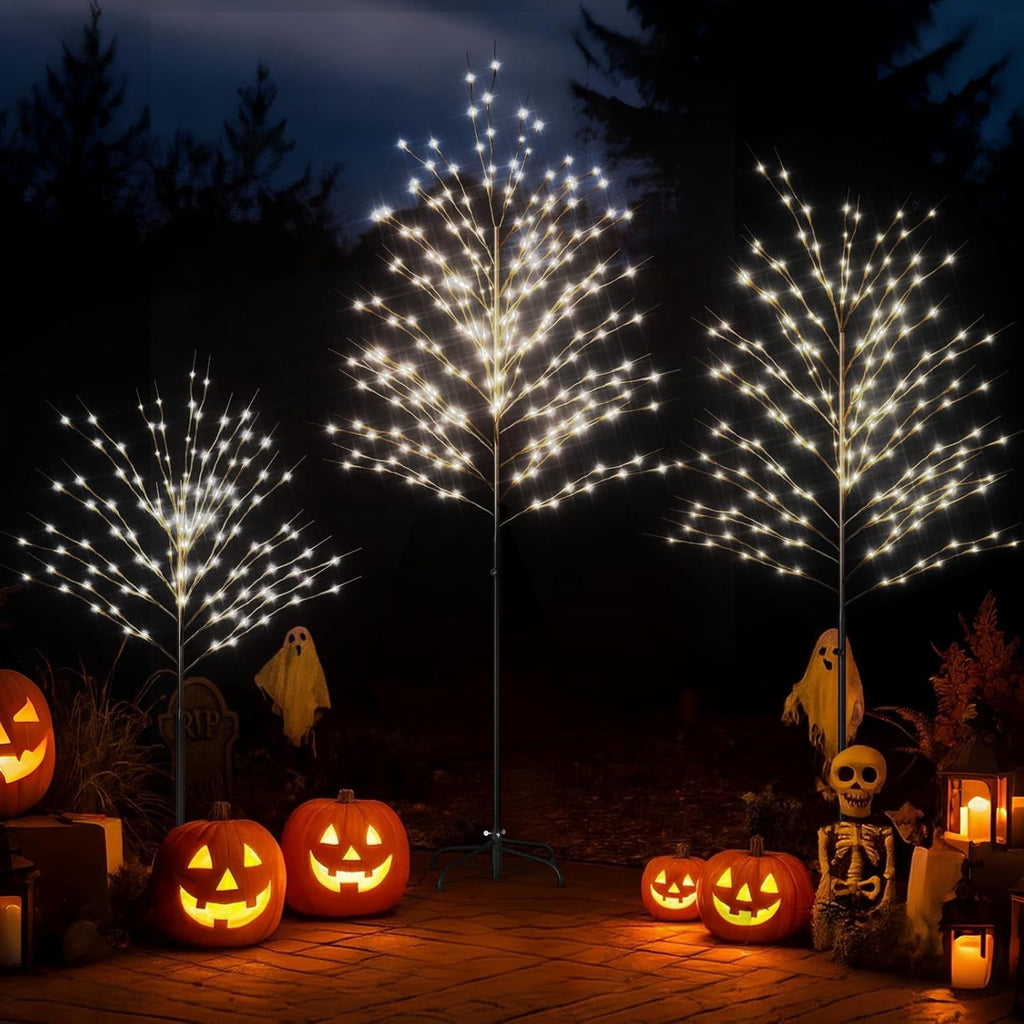 ABORON Christmas Decoration Ball Lights, Pre-Lit Hanging Foldable Xmas Light Ball with 8 Lighting Modes for Outdoor Holiday Lights Decor -16.5" 3 Pk