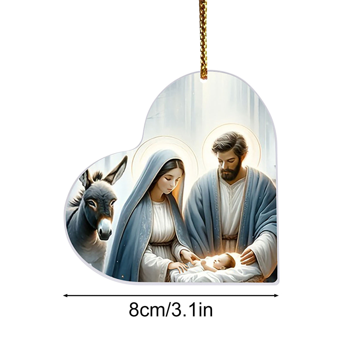 Xuniizn Nativity Ornaments, Christmas Nativity Scene Ornaments Acrylic Christmas Tree Decorations for Xmas Tree, Home, Office, Hanging Ornament, Religious Gifts, Party Decor, Christmas Decorations