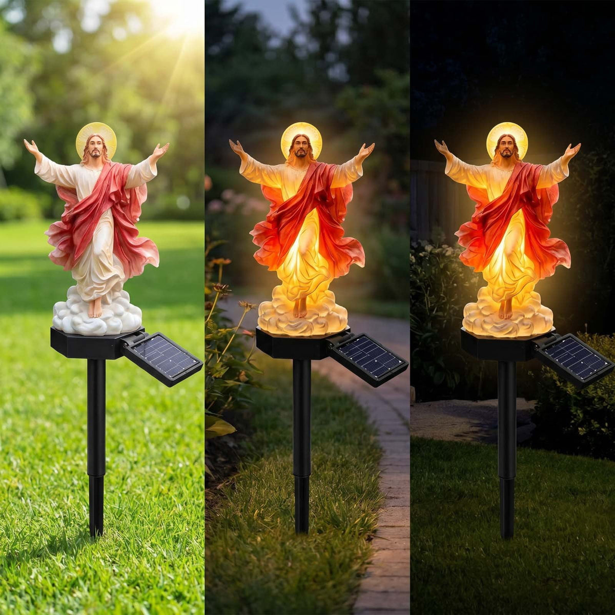 Clearance! Solar Garden Lights, 17 Inch Solar Dragon Stake Light Outdoor Waterproof, Mythical Dragon Statue with LED Glow for Patio Pathway, 1Pack