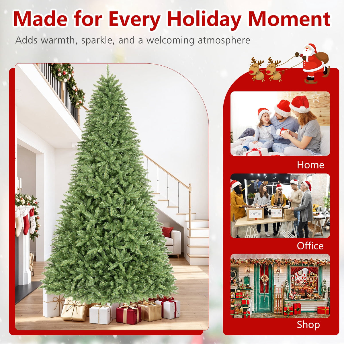 Costway 4 ft Artificial Christmas Tree with 559 Lush PVC Branch Tips & Folding Metal Stand