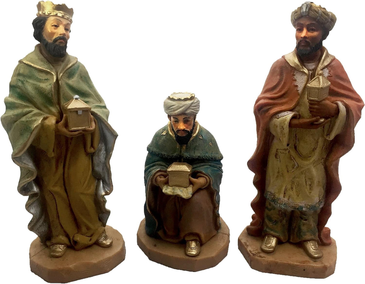 10 Piece Nativity Set with Wood Stable