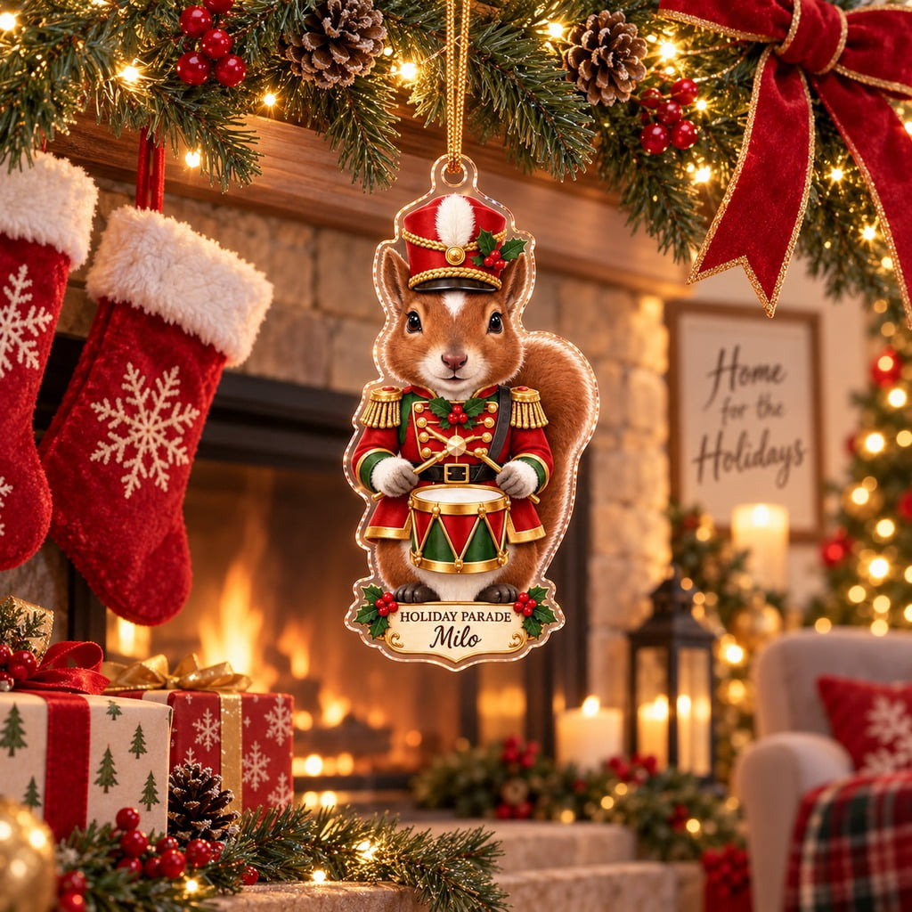 Personalized Christmas Ornament Squirrel Nutcracker Holiday Parade