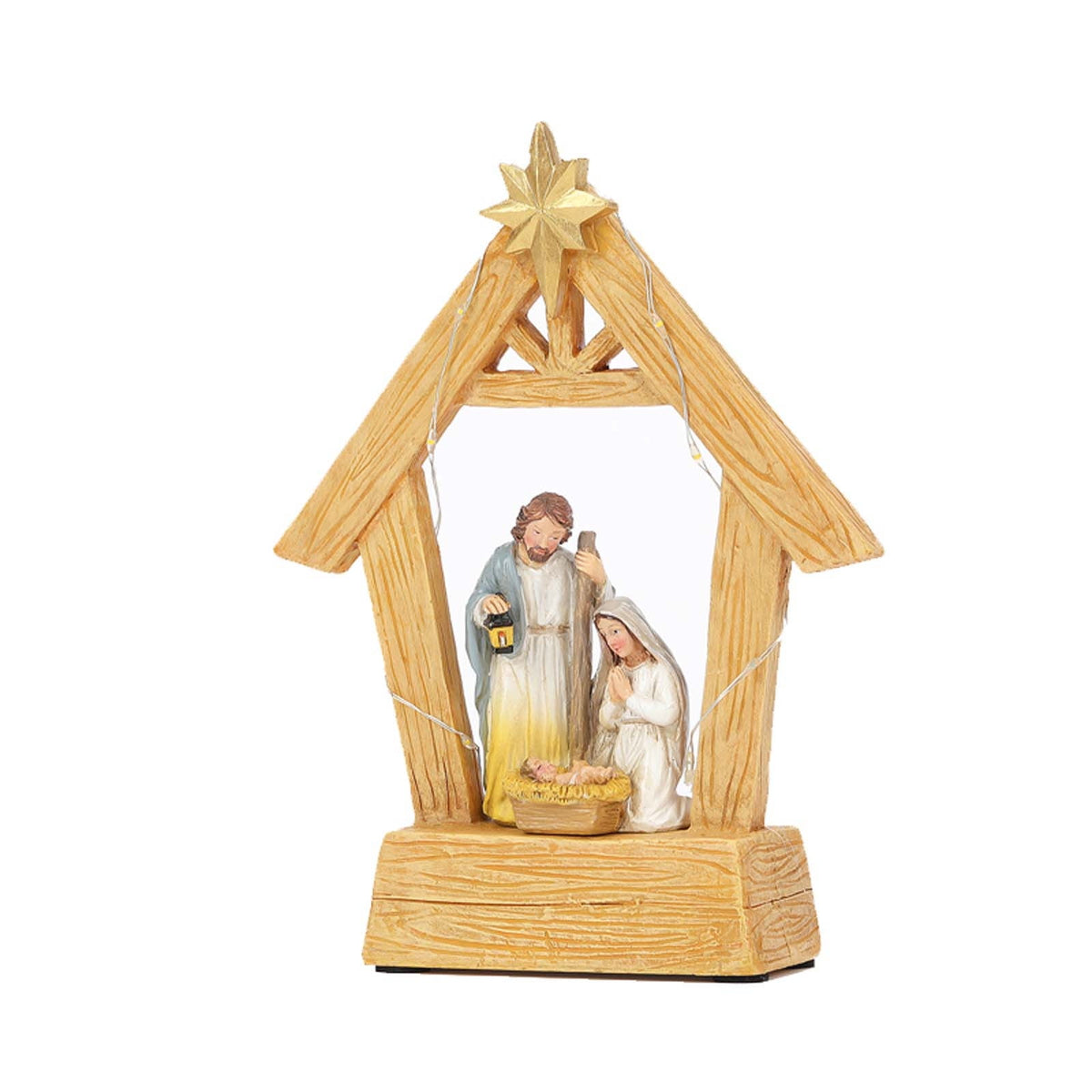 Oefntac Birth Scene Horse Trough Ornament Nativity Set Christmas Indoor Nativity Scene Indoor Christmas Tabletop Decoration Memory (Figurines Nativity Scene)