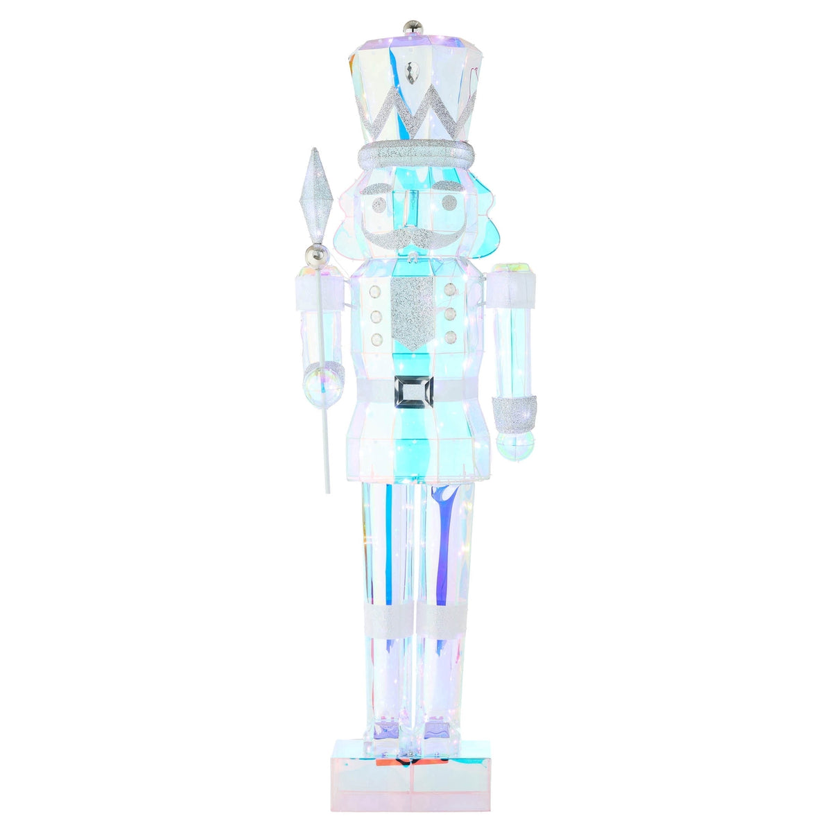 LED Lighted Prism Nutcracker Christmas Decoration, Iridescent, 72", by Holiday Time