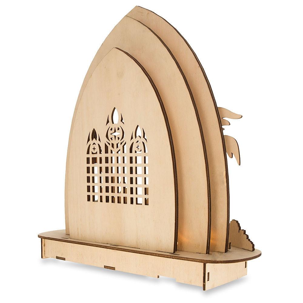 Wooden Nativity Scene Set with LED Lights 11 Inches