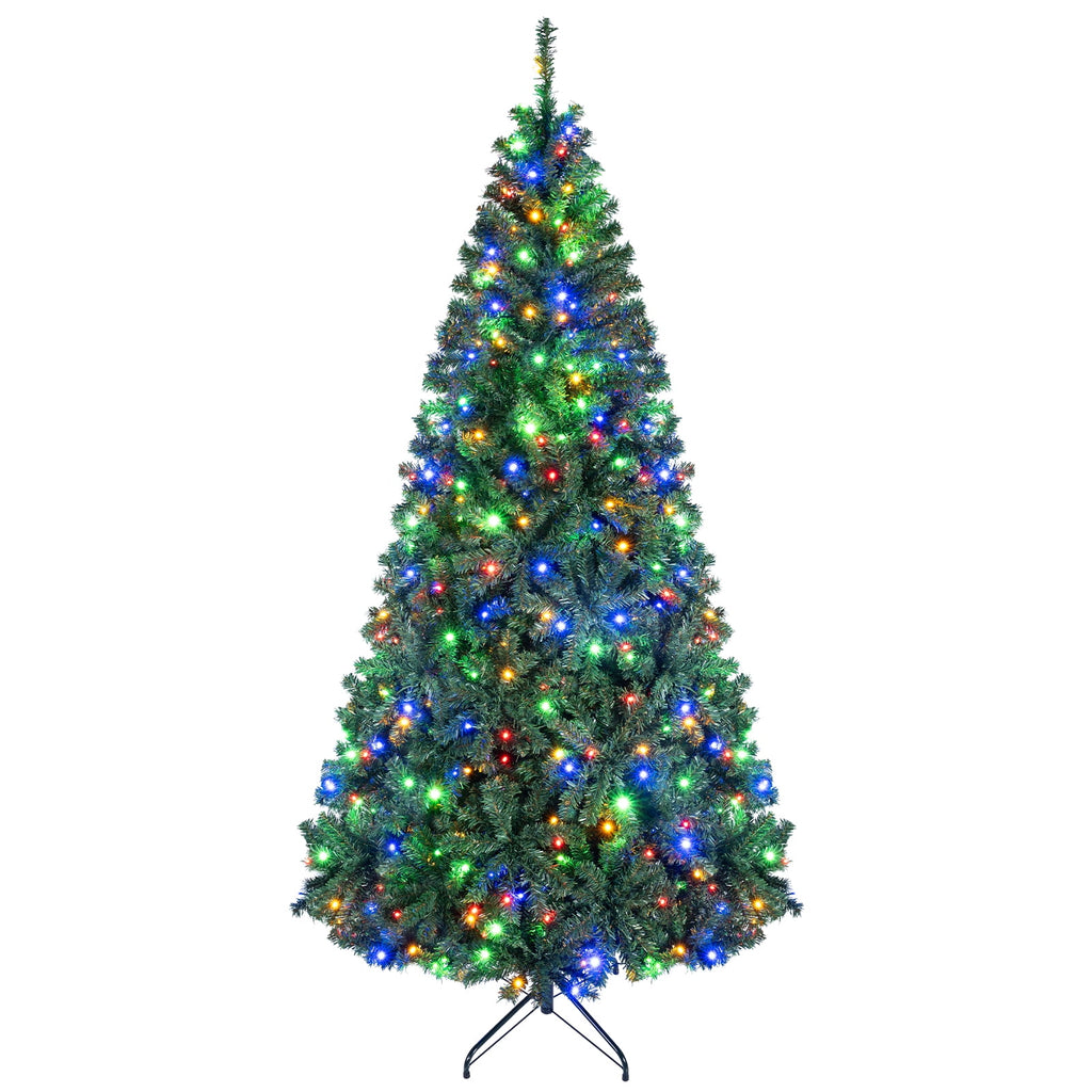 Costway 8Ft Pre-Lit Artificial Christmas Tree Hinged 750 LED Lights